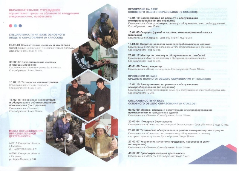 Приемная комиссия «Сызранского политехнического колледжа» продолжает свою работу!