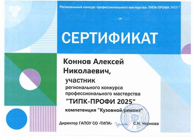 Ежегодный Региональный Чемпионат "ТИПК-ПРОФИ": Кузовной Ремонт